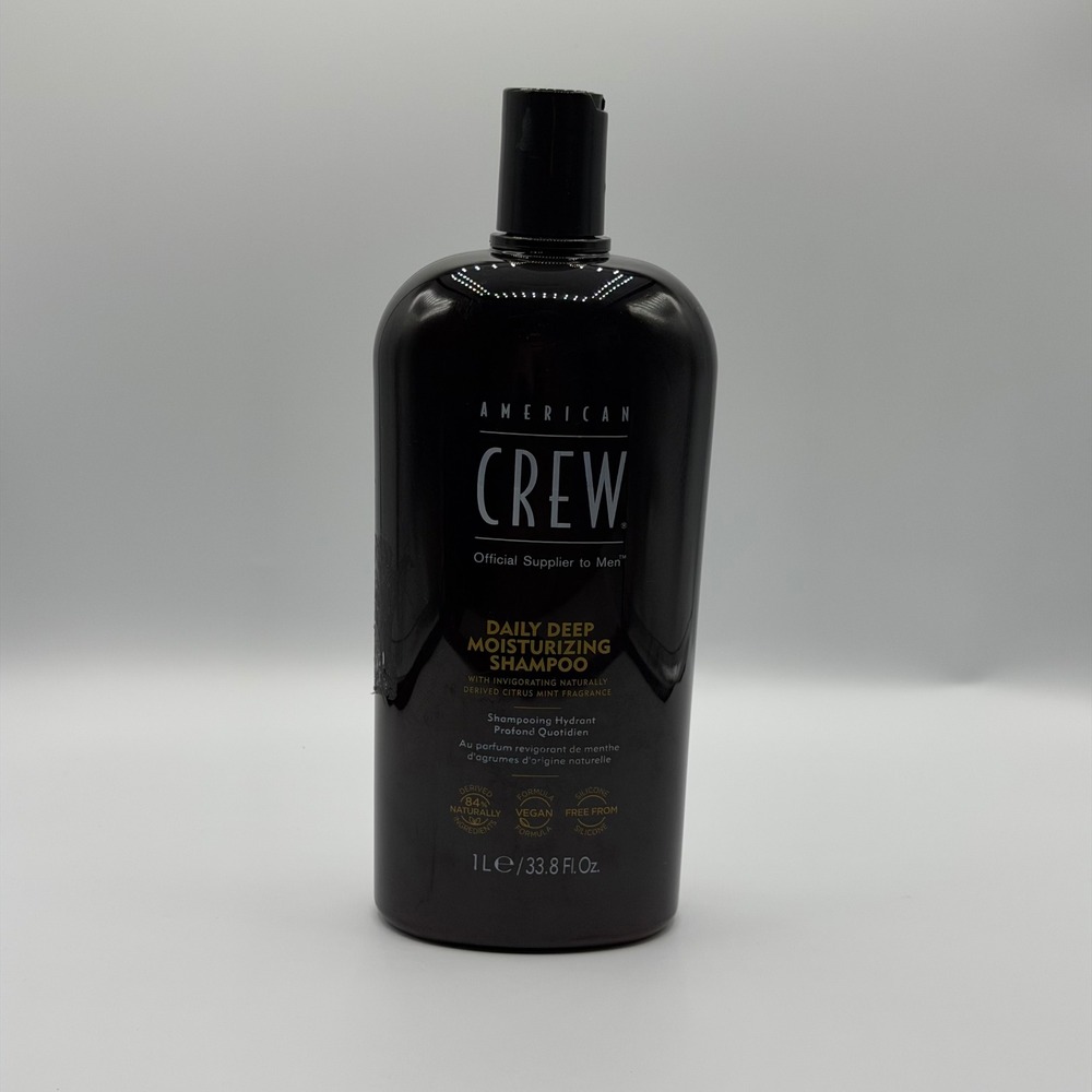 American Crew Daily Deep Moisturizing Shampoo 33.8 Oz 1L Citrus Mint Vegan Men